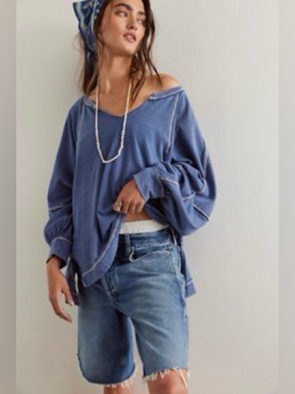 Free People Wish I Knew Tee - Oversized Knit Top NWT
